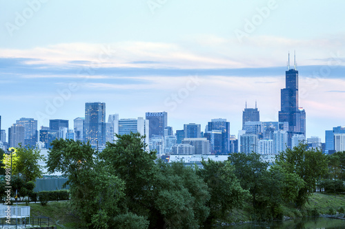 Chicago skyline  Illinois  USA