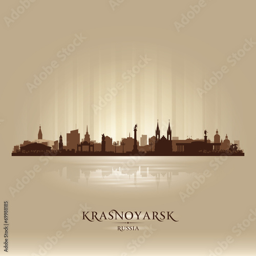 Krasnoyarsk Russia skyline city silhouette photo
