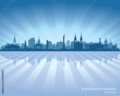 Krasnoyarsk Russia skyline city silhouette photo
