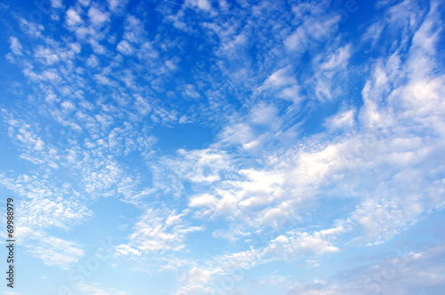 bright blue sky with clouds