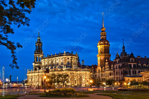 Dresden castle or Royal Palace by night, Saxony, Germany © Delphotostock
