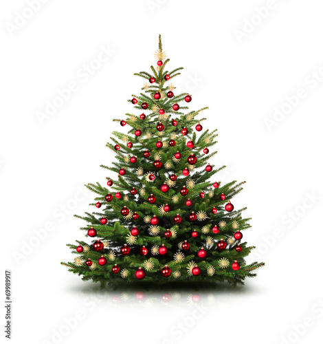 Christbaum mit Roten Kugeln