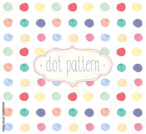 Vector Watercolor seamless dot pattern.