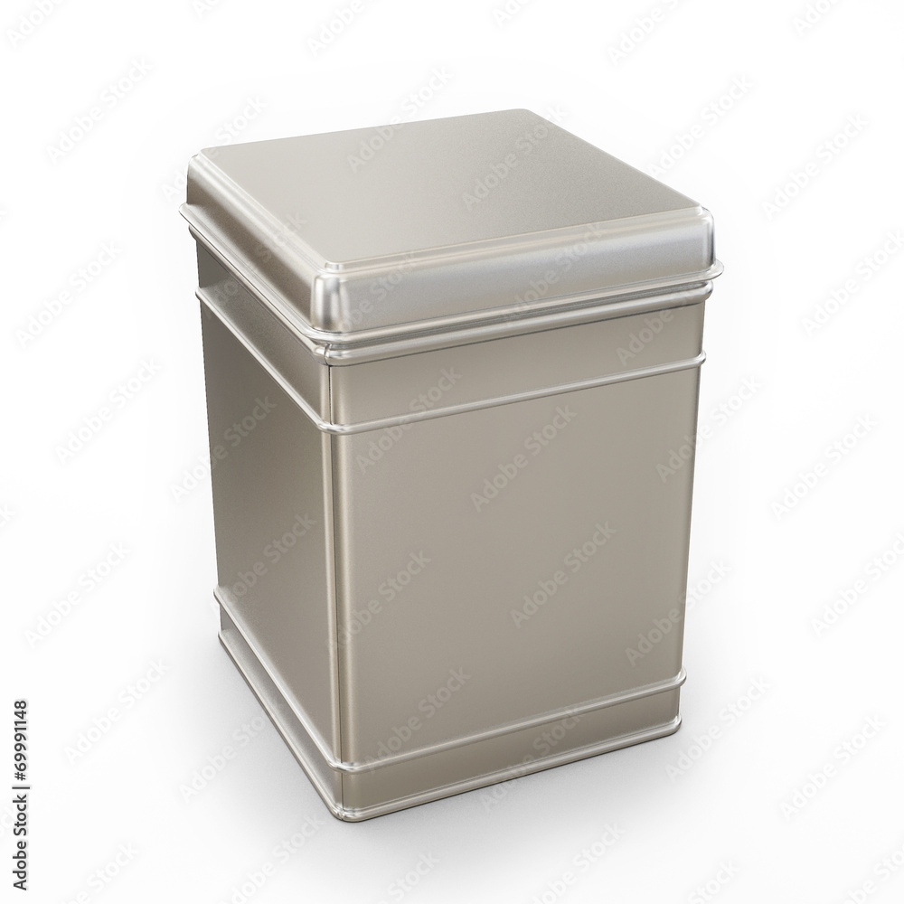 blank metal closed box with cap isolated on white background blank metal closed box with cap isolated on white background
