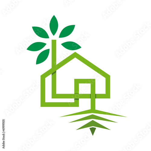 Vector sign eco-house