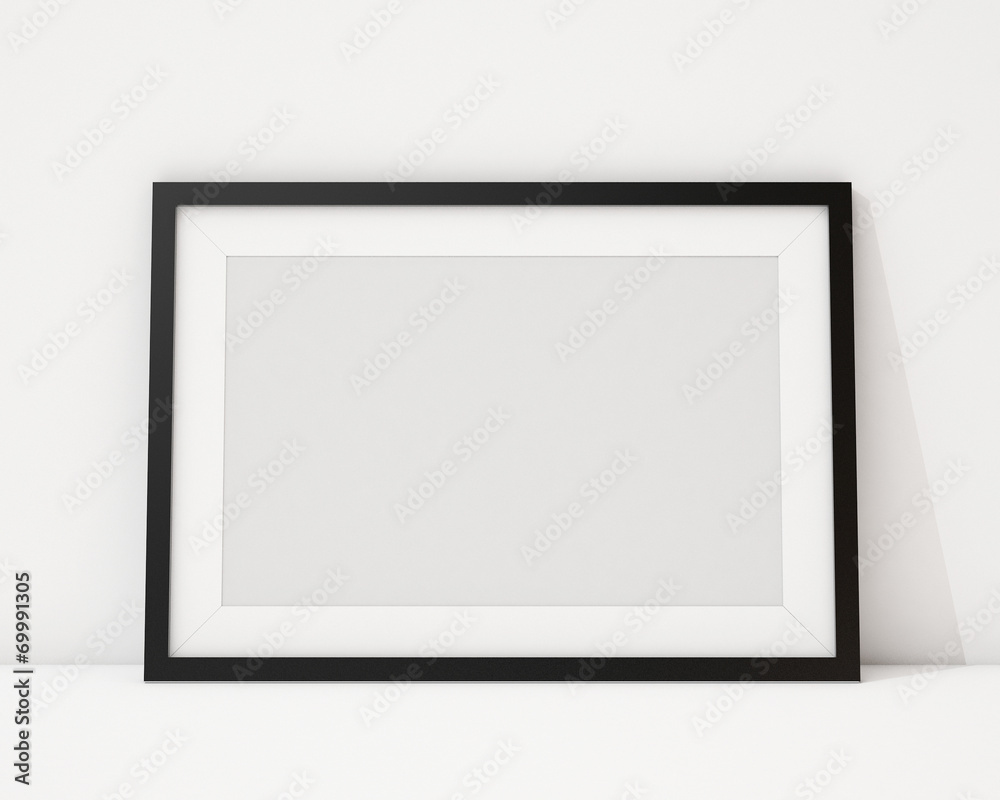 blank black horizontal picture frame