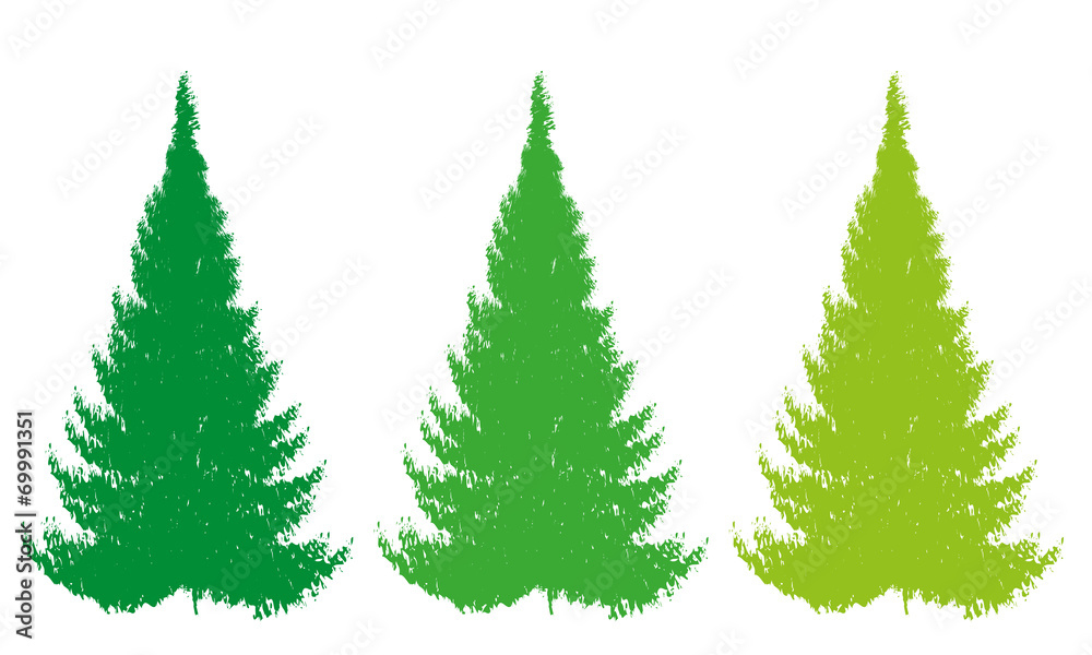 christmas color tree vector