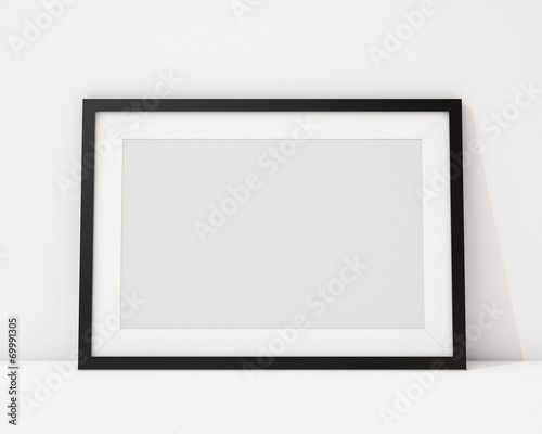blank black horizontal picture frame