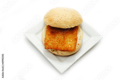 Breaded Fish Sandwich with a Sesame Bun