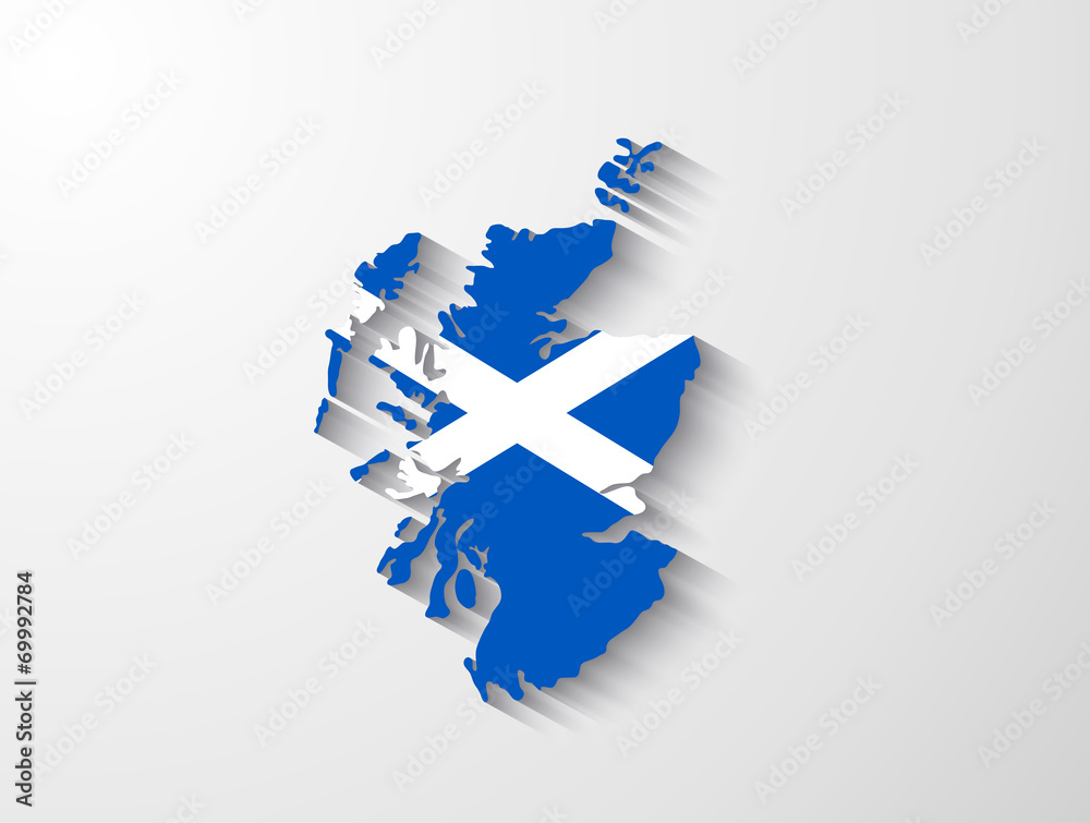 Scotland map with shadow effect Stock Vector | Adobe Stock