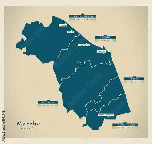 Moderne Landkarte - Marche IT