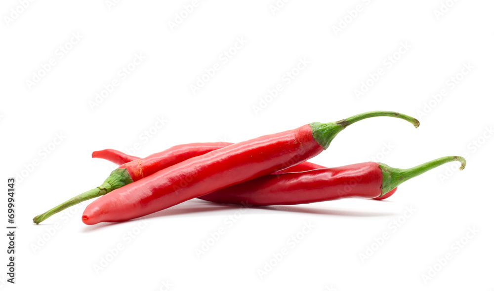 Hot red chili or chilli pepper isolated.