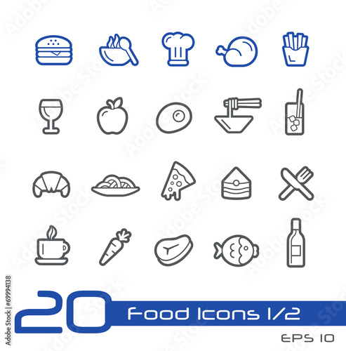 Food Icons - Set 1 of 2 -- Line Series