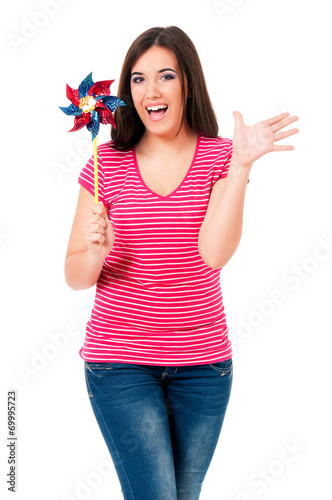 Εκτύπωση καμβά Girl with weathercock