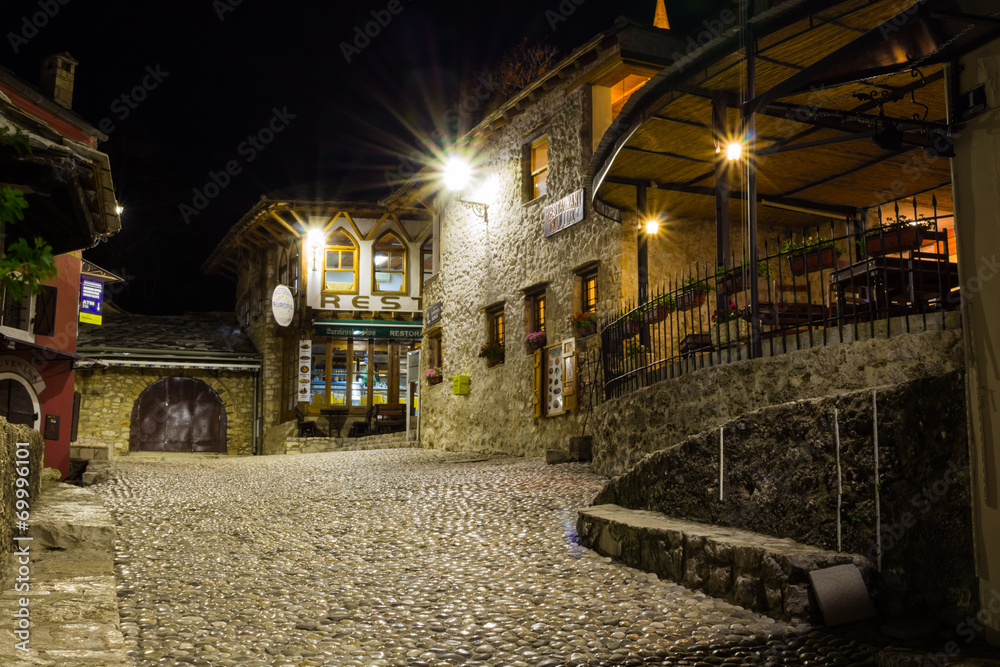Mostar and night