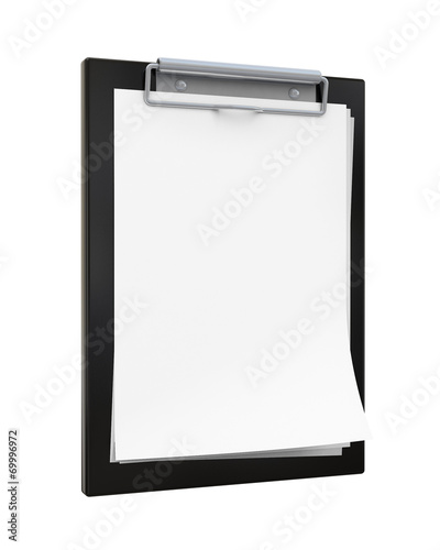 blank black clipboard isolated on white background