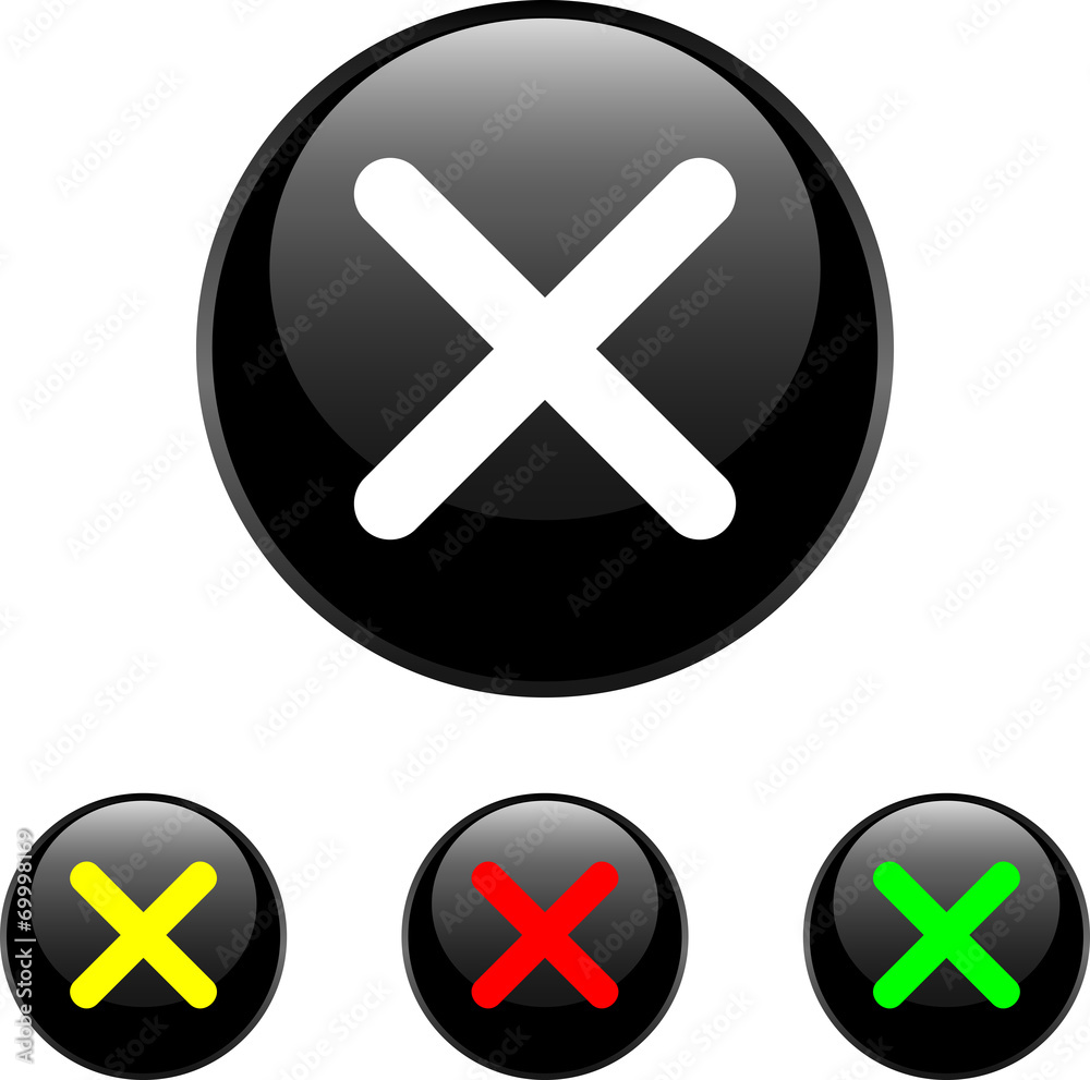 Obraz premium Glossy web button with delete sign.