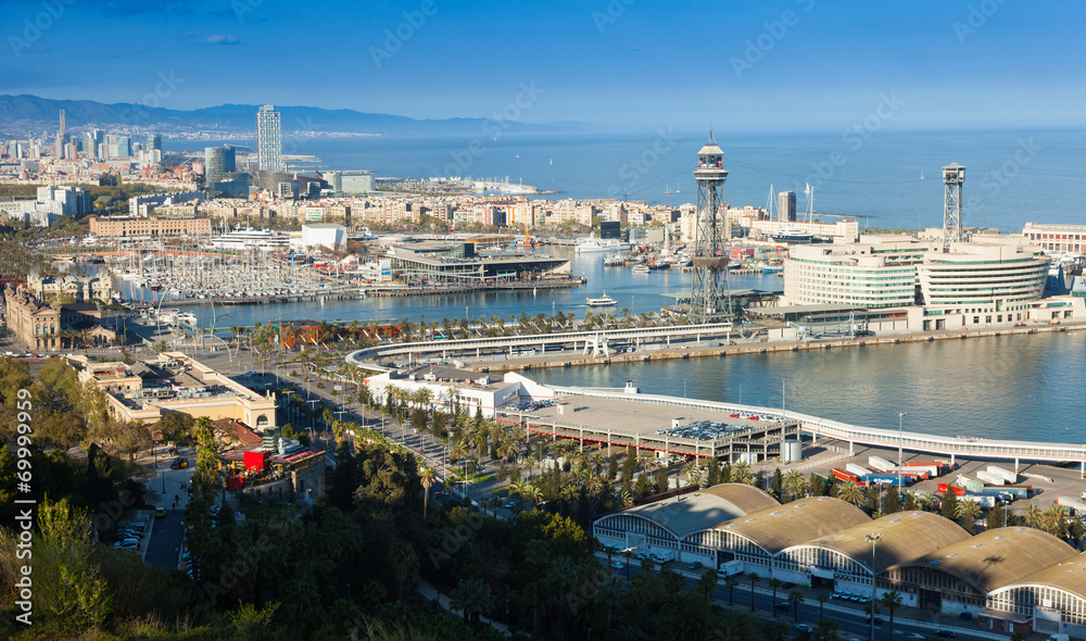 Port  of Barcelona from Montjuic