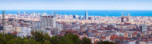 panoramic view of old  district in Barcelona, Spain #69999974