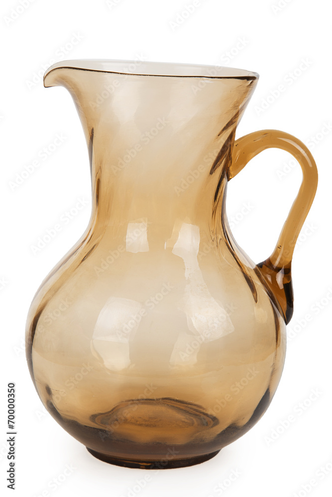 Empty brown glass jug