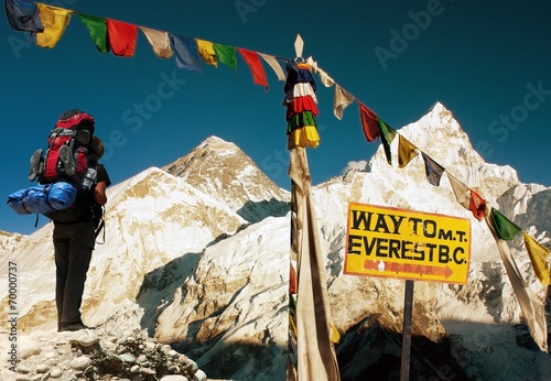 view of Everest - way to Everest Base Camp - Nepal
