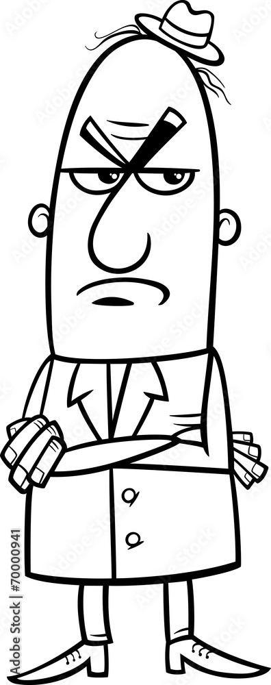 Φωτογραφία angry man cartoon coloring page