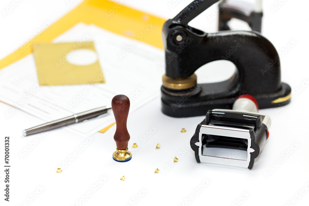 Notary public Embosser, Stamp, Stapler & Puncher Stock Photo Adobe Stock