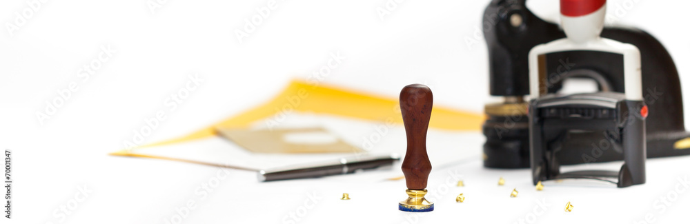 Foto Notary public Embosser, Stamp, Stapler & Puncher