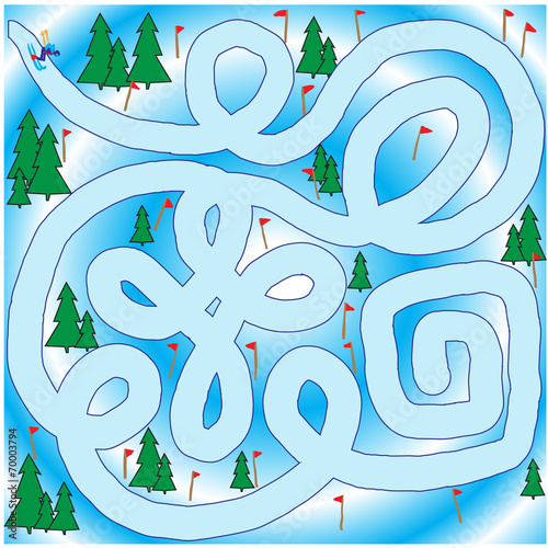 slalom skier. vector illustration