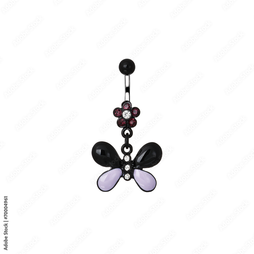 Silver piercing in the shape of butterfly