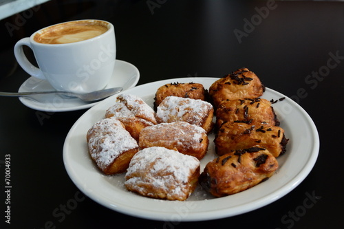 Cup Of Cappuccino And Cake.