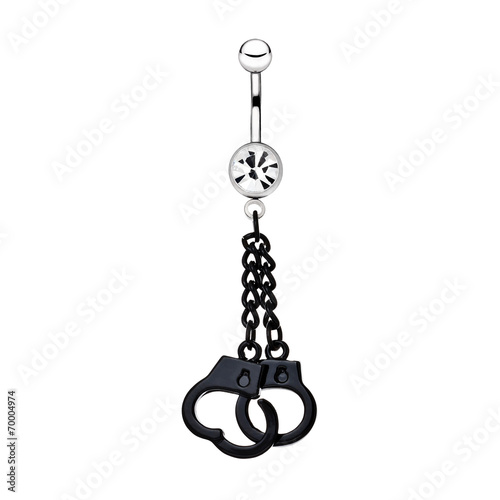 Black piercing in the shape of shackles