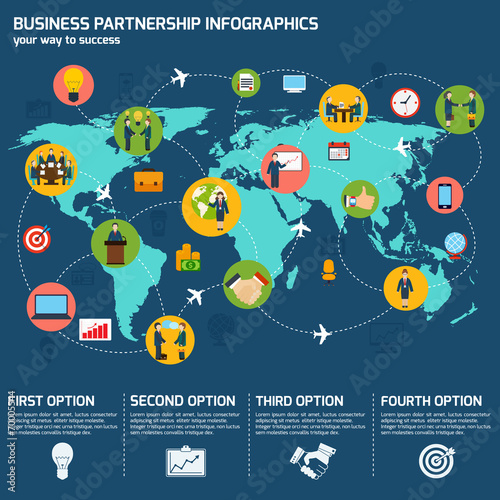 Business partnership infographics