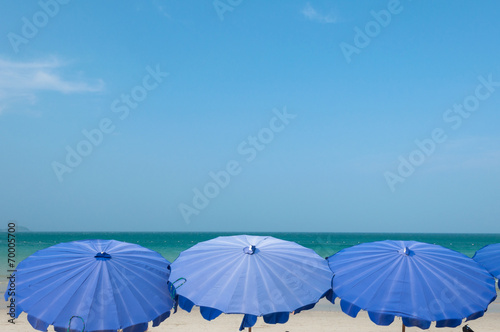 Blue umbrella at the beach