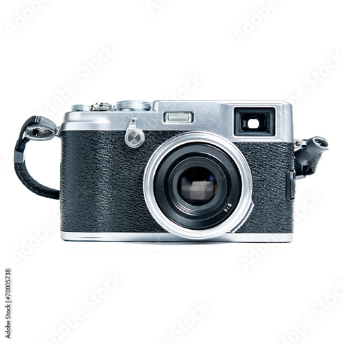 SLR Retro style camera on white background