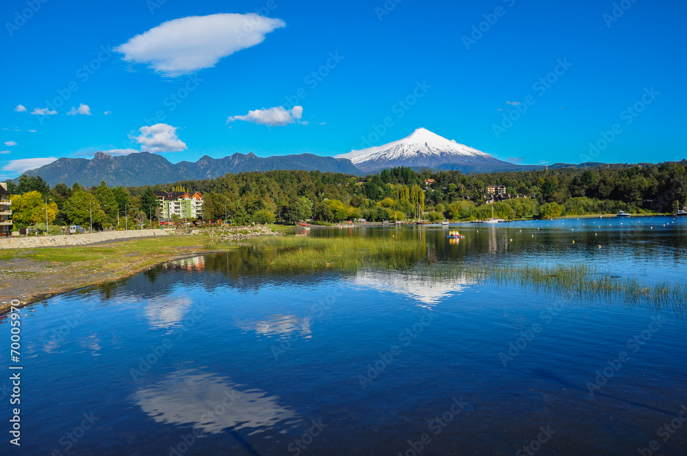 Villarrica Volcano, viewed from Pucon, Chile
