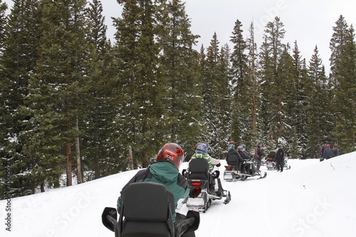 Top of the mountain - Snowmobile ride in Colorado