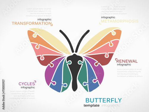 Butterfly made out of puzzle pieces