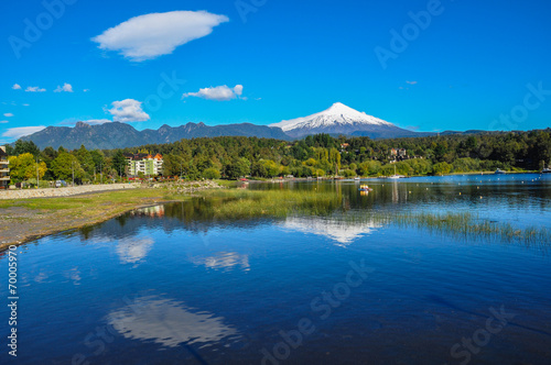 Villarrica Volcano, viewed from Pucon, Chile photo