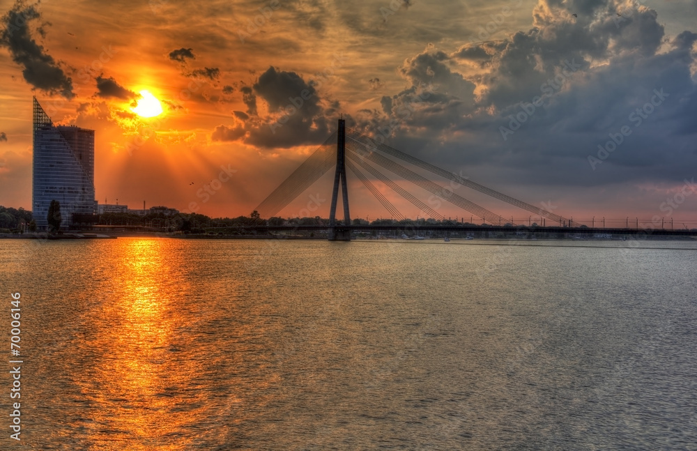 Obraz premium Vansu Bridge in Riga, Latvia
