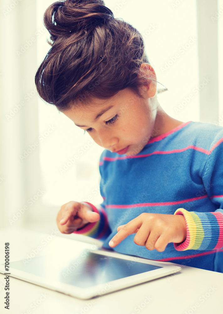 little girl with tablet pc little girl with tablet pc