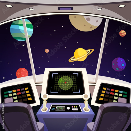 Spaceship cartoon interior