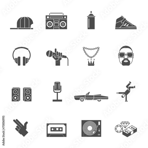 Rap Music Icons Set