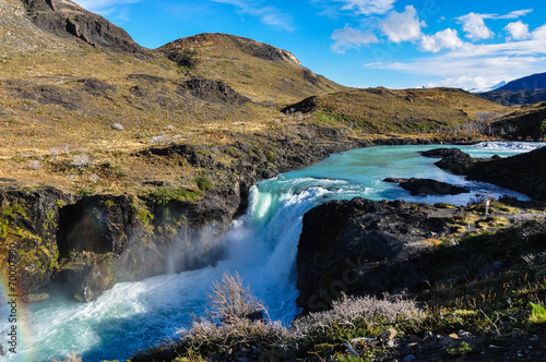 Fototapet Waterfalls in Parque Nacional Torres del Paine, Chile