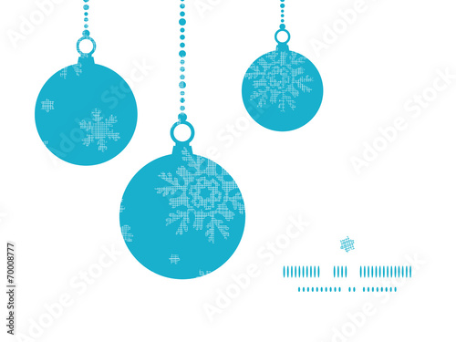 Christmas ornaments frame blue snowflakes textile seamless