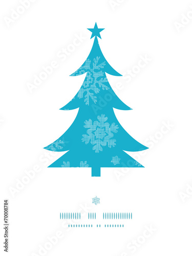 Christmas trees frame blue snowflakes textile seamless pattern