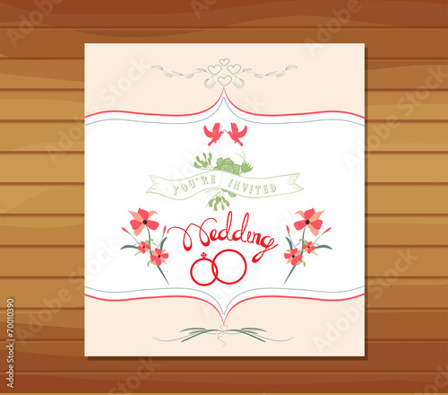 ornate frame wedding invitation floral retro