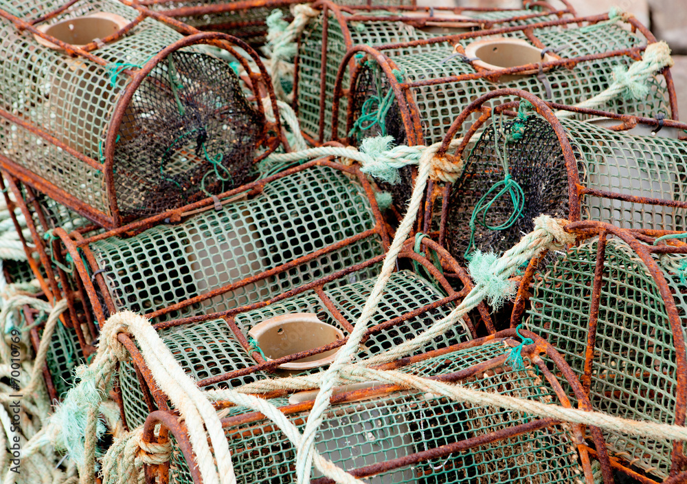 Octopus traps at the port Octopus traps at the port
