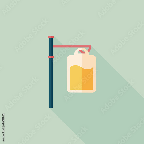IV bag Flat style Icon with long shadows