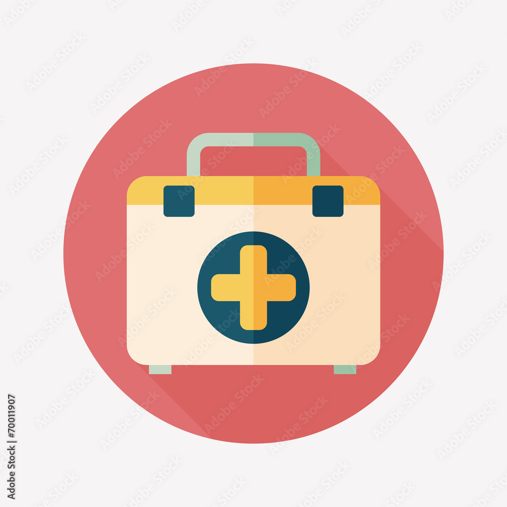 first aid kit flat icon with long shadow first aid kit flat icon with long shadow